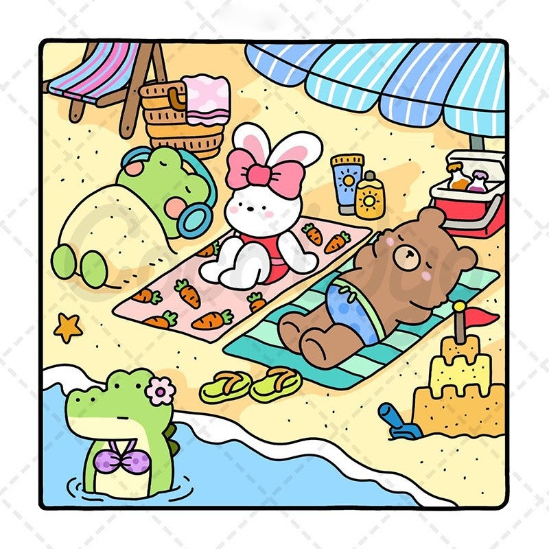 Ready-Made Coloring Books For Adults And Teenagers To Reduce Stress, Warm, Comfortable And Cute Animal Character Coloring Books - Image 3